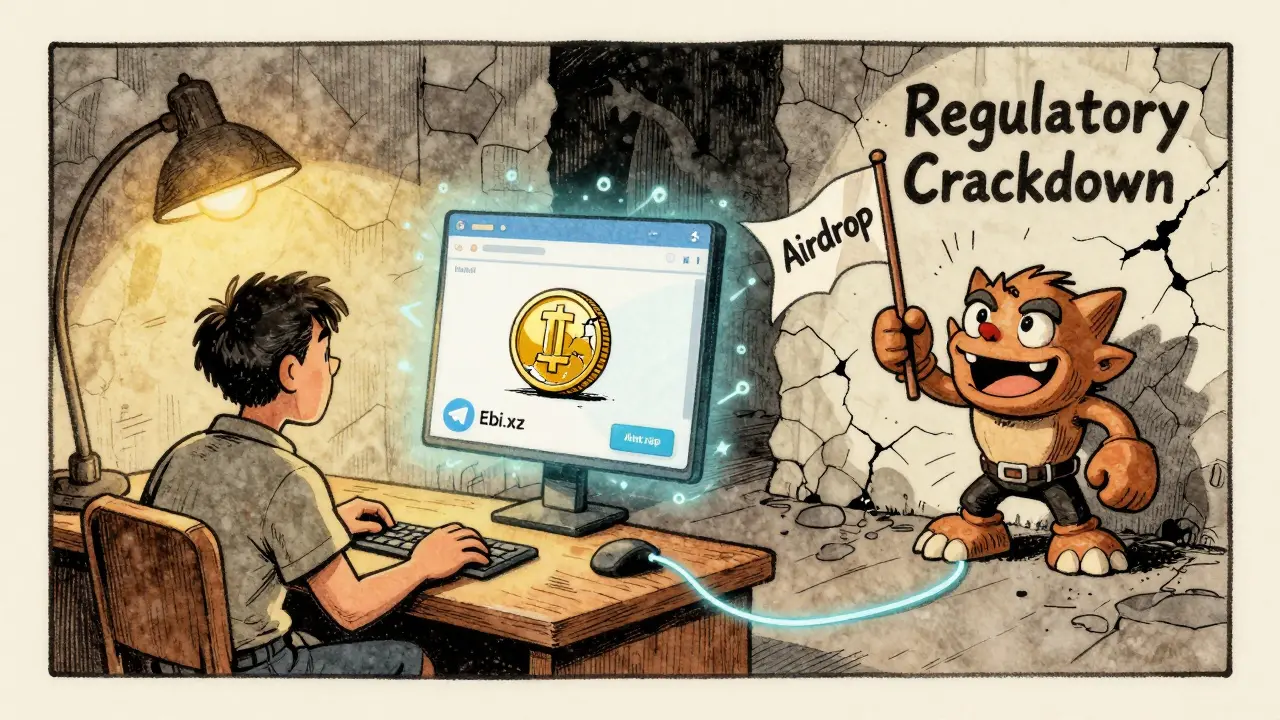 Trader connected to Ebi.xyz via Telegram while Hamster Kombat and regulatory threats loom.