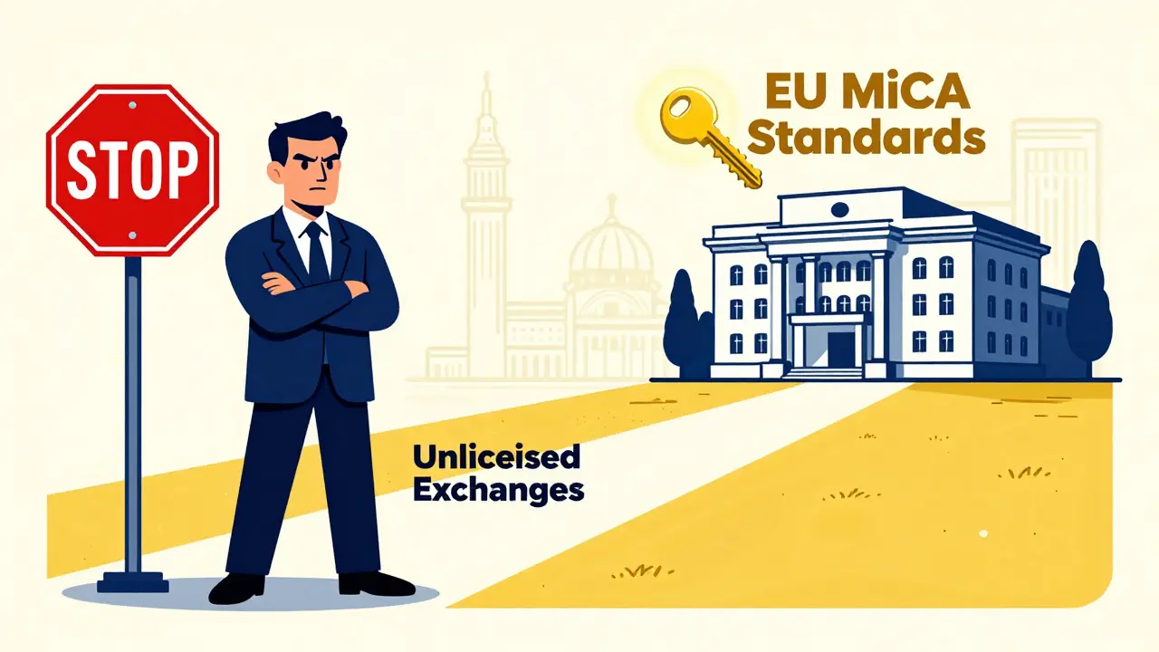 Official blocks unlicensed crypto while EU standards path opens up