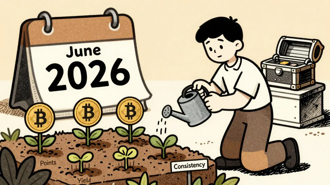 Farmer nurturing crypto yield plants patiently