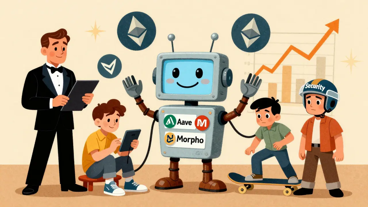 Illustration of various DeFi platforms and user types