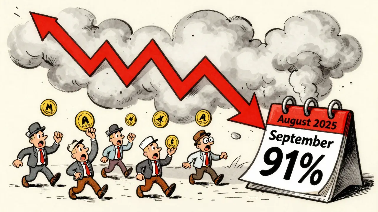 Vintage cartoon showing MACRO price crashing in 2025