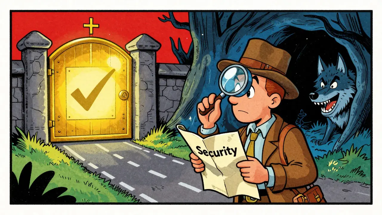 Explorer checking paths to avoid phishing scams in vintage style